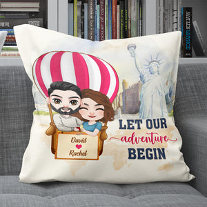 Let Our Adventure Begin, Couple Travelling Pillow Gift - Pillow - GoDuckee