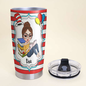 Personalized Reading Girl Tumbler - The More That You Read The More Things You Will Know - Tumbler Cup - GoDuckee