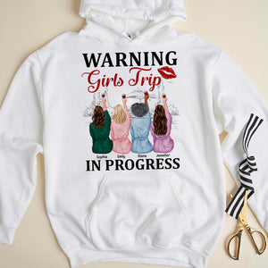 Girls Trip In Progress Personalized Shirts, Pajamas Girls Vacation Shirt, Gift For Besties - Shirts - GoDuckee