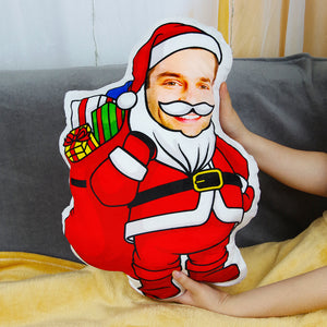 Custom Face Pillow, Love Family, Santa Claus Man, Christmas Gifts - Pillow - GoDuckee