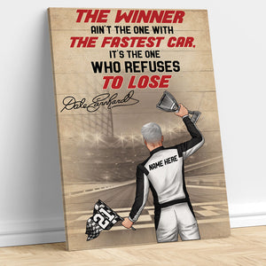 Personalized Racer Poster - The Winner Ain't The One With The Fastest Car - Poster & Canvas - GoDuckee