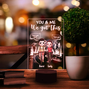 Cycling You & Me We Got This, Personalized Led Night Light, Perfect Gift For Couples, Cycling Front View - Led Night Light - GoDuckee