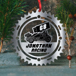 Dirt Track Racing Custom Racer Name & Number, Personalized Acrylic Ornament, Christmas Gift - Ornament - GoDuckee