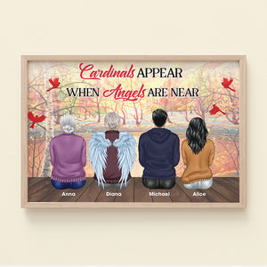 Cardinal's Appear When Angels Are Near, Personalized Heaven Family Memorial Canvas - Poster & Canvas - GoDuckee