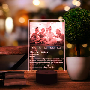 Ballet Dance Sister - Personalized Led Night Light - Gift For Friends/Sister/Besties - Led Night Light - GoDuckee