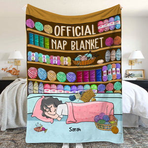 For Yarn Girl - Personalized Cartoon Sleeping Girl - Official Nap Blanket - Blanket - GoDuckee