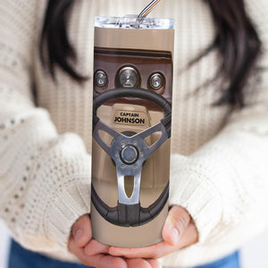 Pontoon - Personalized Skinny Tumbler - Gift for Pontoon Lovers - Tumbler Cup - GoDuckee