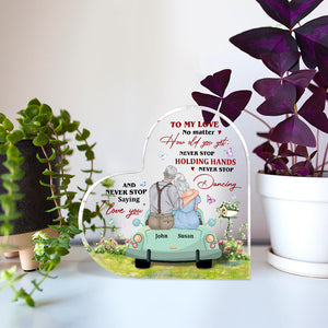 Never Stop Saying "I Love You" - Personalized Couple Plaque - Gift For Couple - Decorative Plaques - GoDuckee