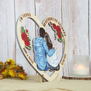 I'm Yours No Returns Or Refunds - Personalized Couple Wood Sign - Meaningful Gift For Anniversary, Valentine's Day CPL1412 - Wood Sign - GoDuckee