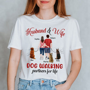 Couple Dog Walking Partners 08ntqn020223 Personalized Shirt - Shirts - GoDuckee