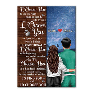 Personalized Racing Couple Poster - I Choose You To Do Life With Hand In Hand, Side By Side - Poster & Canvas - GoDuckee