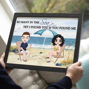 So Many In The Sea, Gift For Couple, Personalized Poster, Beach Couple Sitting Poster, Anniversary Gift - Poster & Canvas - GoDuckee