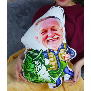 Fishing Old Man Custom Shape Pillow, Gift For Man - Pillow - GoDuckee