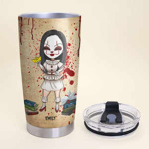 Personalized Horror Girl Tumbler - Book Collection - IT - Tumbler Cup - GoDuckee