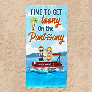 Time To Get Loony - Personalized Beach Towel - Gifts For Wife, Girlfriend, Pontoon Queen From Husband Fol7-Vd2 - Beach Towel - GoDuckee