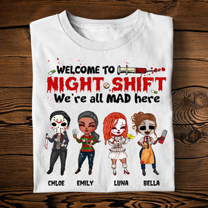 Personalized Horror Gifts For Nurse Girl Doll, Welcome To Night Shift - Custom Shirts - Shirts - GoDuckee