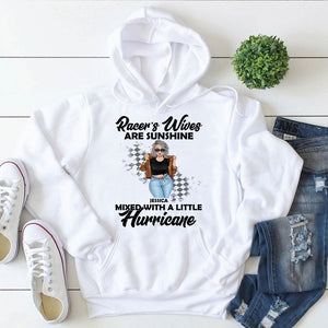 Racing Girl Are Sunshine Mixed With A Little Hurricane Personalized Shirts - Shirts - GoDuckee
