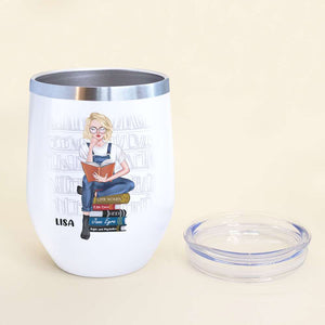 Personalized Reading Girl Wine Tumbler - Relationship Status Books - Wine Tumbler - GoDuckee