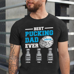 Best Pucking Dad Ever Personalized Hockey Dad - Shirts - GoDuckee
