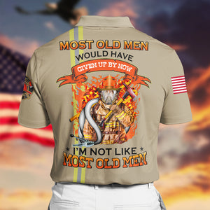 Firefighter Most Old Men Would Have Given Up By Now - Personalized Polo Shirt - AOP Products - GoDuckee