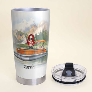 Personalized Pontoon Tumbler Cup - Yes, I Am A Girl No You Can't Drive It - Tumbler Cup - GoDuckee