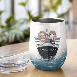 Personalized Drinking Cruising Couple Wine Tumbler - Wine Tumbler - GoDuckee