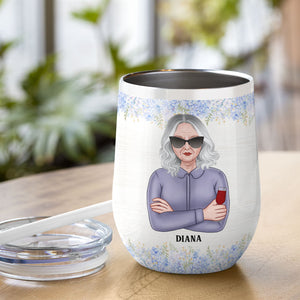 Personalized Drkingh Retired Nurse Wine Tumbler - Am A Retired Nurse Every Hour Is Happy Hour - Wine Tumbler - GoDuckee