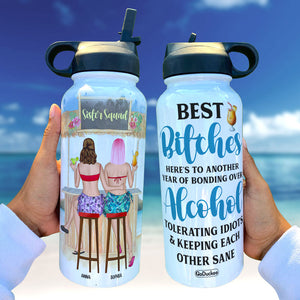 Personalized Bar Besties Water Bottle - Sister Squad, Best Biches - Water Bottles - GoDuckee