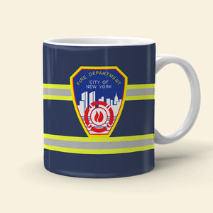 Firefighter Personalized White Edge-to-Edge Mug With Upload Logo - Coffee Mug - GoDuckee