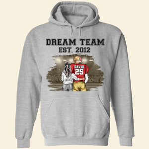 Dream Team Personalized Football Couple Shirt, Gift For Couple - Shirts - GoDuckee