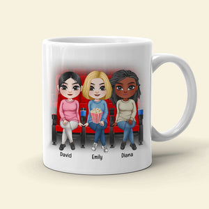 Friendship Is The Popcorn In The Cinema Of Life, Friendly White Mug - Coffee Mug - GoDuckee