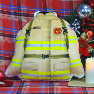 Personalized Firefighter Uniform Pillow - Custom Logo, Name - Pillow - GoDuckee
