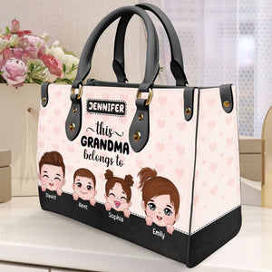 This Belong To, Personalized Leather Bag, Gift For Family - Leather Bag - GoDuckee