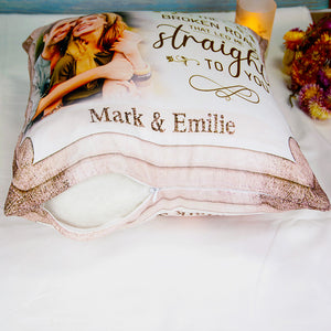 God Blessed The Broken Road That Led Me Straight To You, Personalized Pillow, Gift For Couples - Pillow - GoDuckee