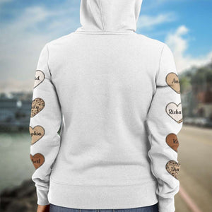 Wears Her Heart On Her Sleeve, Personalized 3D AOP Shirt, Grandma 3D Leopard Pattern Shirt, Mother's Day, Birthday Gift For Grandma - AOP Products - GoDuckee