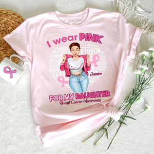 Personalized Breast Cancer Awareness Shirt, I Wear Pink For My Loved Ones, Pink Ribbon Girl - Shirts - GoDuckee