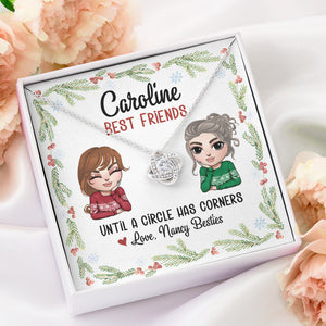 Besties Until A Circle Has Corners - Personalized Love Knot Necklace - Jewelry - GoDuckee