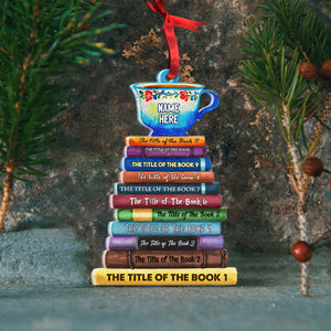 Bookstack Custom Book Titles, Personalized Acrylic Ornament, Gift For Bookworm - Ornament - GoDuckee