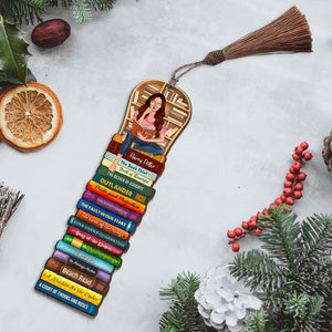 Reading Girl- Collection Book Personalized Wooden Bookmark, Gift For Book Lovers - Bookmarks - GoDuckee