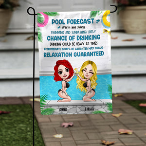 Personalized Summer Girl Flag - Pool Forecast - Flag - GoDuckee