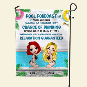 Personalized Summer Girl Flag - Pool Forecast - Flag - GoDuckee