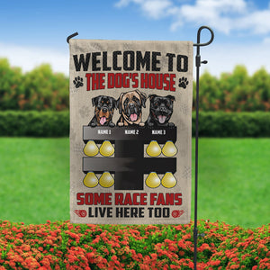 Personalized Gifts For Dog Lover, Welcome to the dog's house With Drag Tree Light Custom Dog Breeds Flag - Flag - GoDuckee