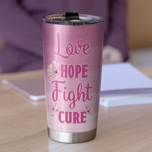 Breast Cancer Fighters - Personalized Tumbler Cup - Never A Victim - Boxing Girl Dolls - Tumbler Cup - GoDuckee