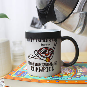 Happy Father's Day From Your Swimming Champion - Magic Mug - Magic Mug - GoDuckee