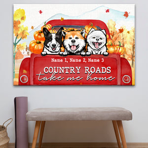 Personalized Dog Breeds Poster - Country Roads Take Me Home - Red Truck Car - Poster & Canvas - GoDuckee