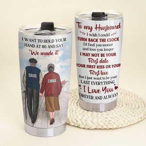Personalized Old Couple Tumbler - To My Husband I Love You - Tumbler Cup - GoDuckee