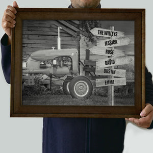 Black & White Farm Rollers - Custom Name Arrow Sign Poster - Poster & Canvas - GoDuckee