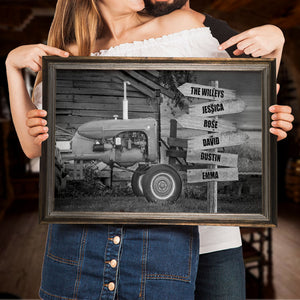 Black & White Farm Rollers - Custom Name Arrow Sign Poster - Poster & Canvas - GoDuckee