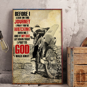 Vintage Motocross Poster - I Pray You're Watching Over Me - Poster & Canvas - GoDuckee