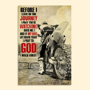 Vintage Motocross Poster - I Pray You're Watching Over Me - Poster & Canvas - GoDuckee